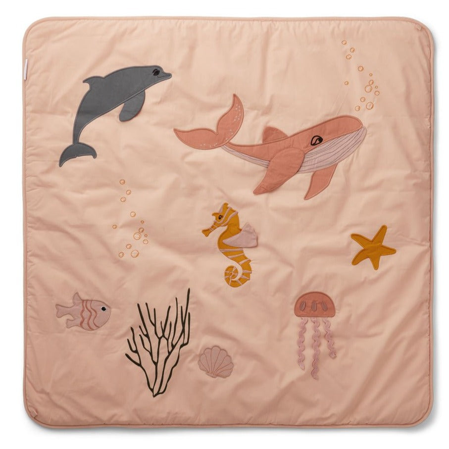 Liewood Organic Glenn Baby Activity Blanket & Play Mat - Sea Creature Rose
