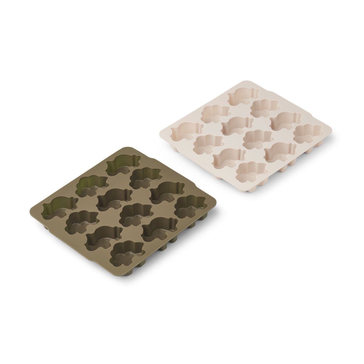 Liewood Sonny Silicone Ice Cube Tray - 2 Pack - Khaki Sandy Mix