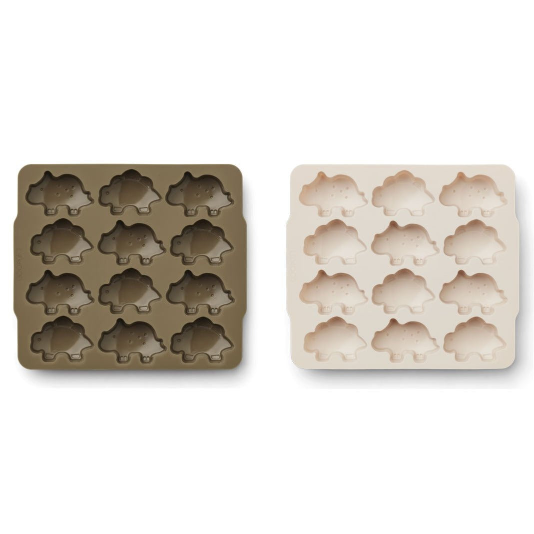 Liewood Sonny Silicone Ice Cube Tray - 2 Pack - Khaki Sandy Mix