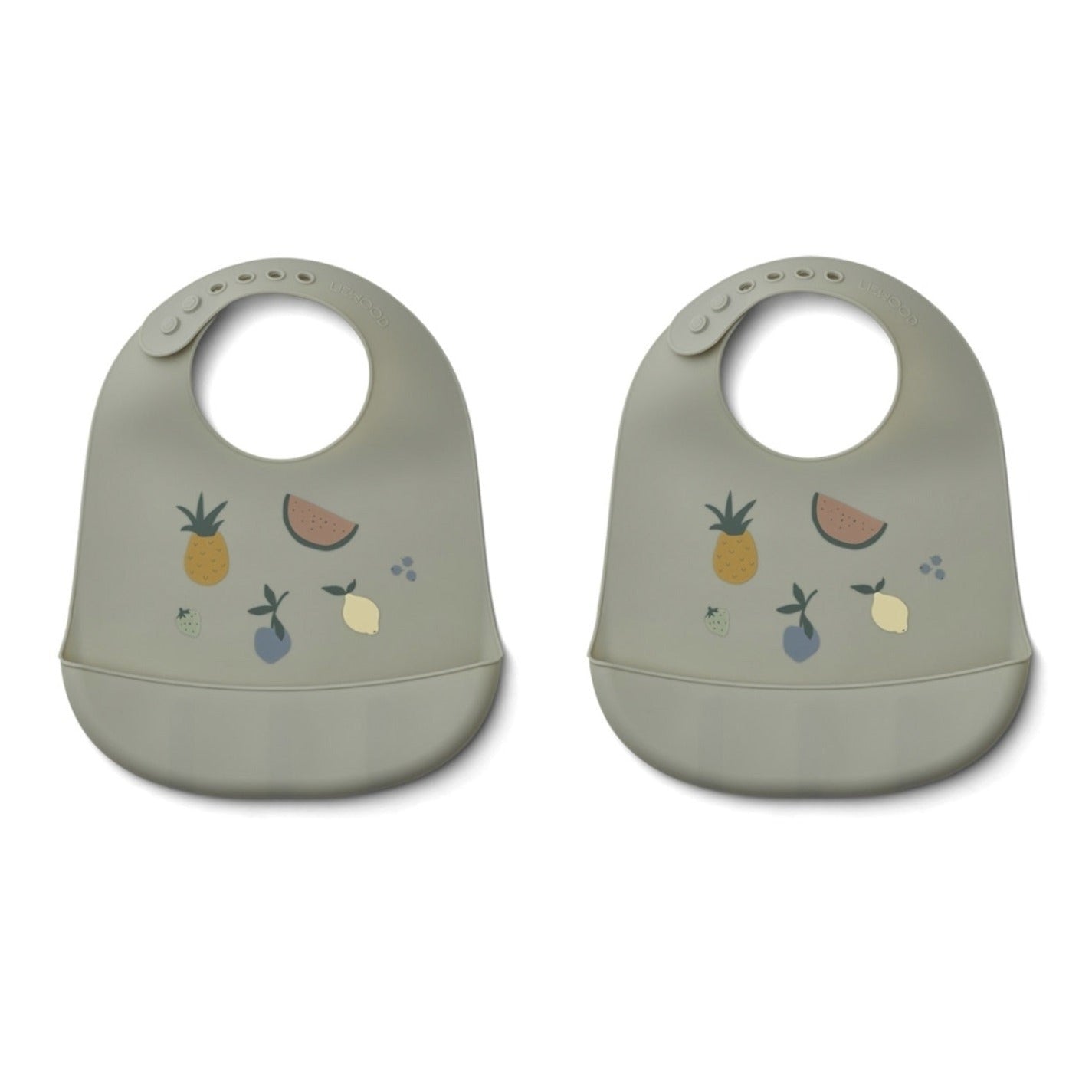 Liewood Tilda Silicone Bib 2-Pack - Fruit Dove Blue