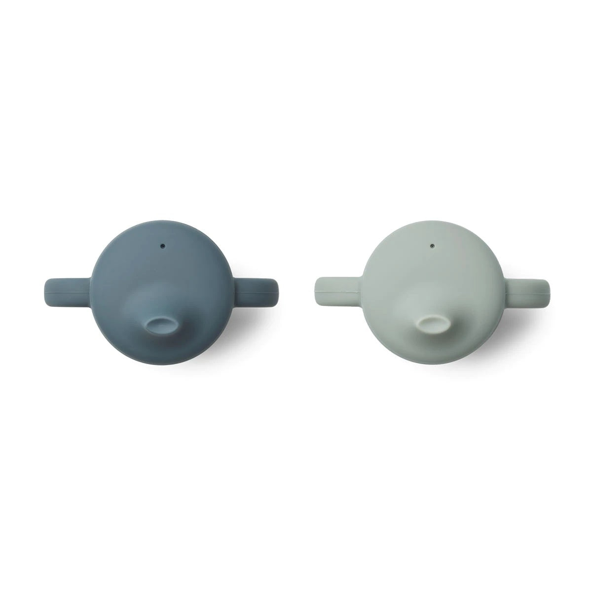 Liewood Neil Silicone Sippy Cup - 2 Pk - Whale Blue/Dove Blue Mix