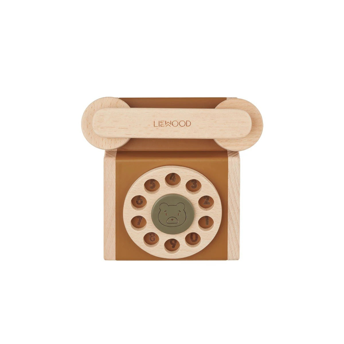 Liewood Selma Wooden Toy Telephone - Golden Caramel Multi Mix