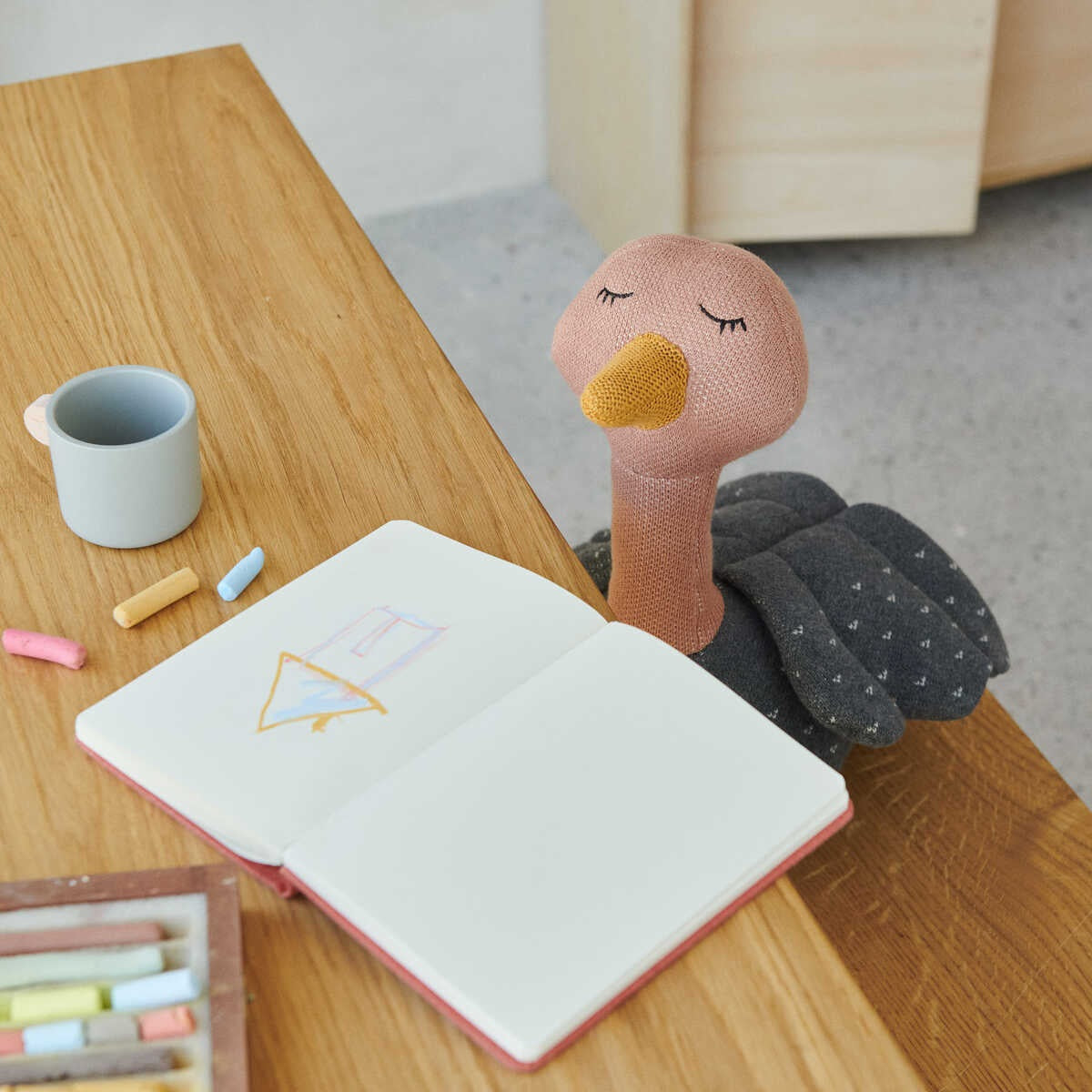 Liewood Charlotte Ostrich Soft Toy - Dark Grey Melange