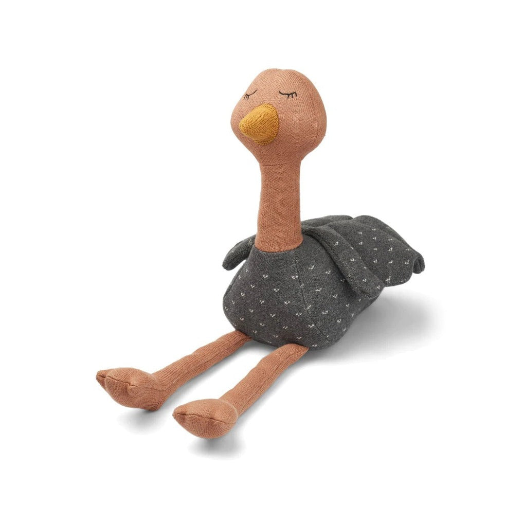 Liewood Charlotte Ostrich Soft Toy - Dark Grey Melange