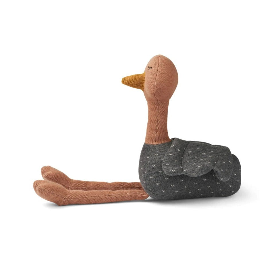 Liewood Charlotte Ostrich Soft Toy - Dark Grey Melange