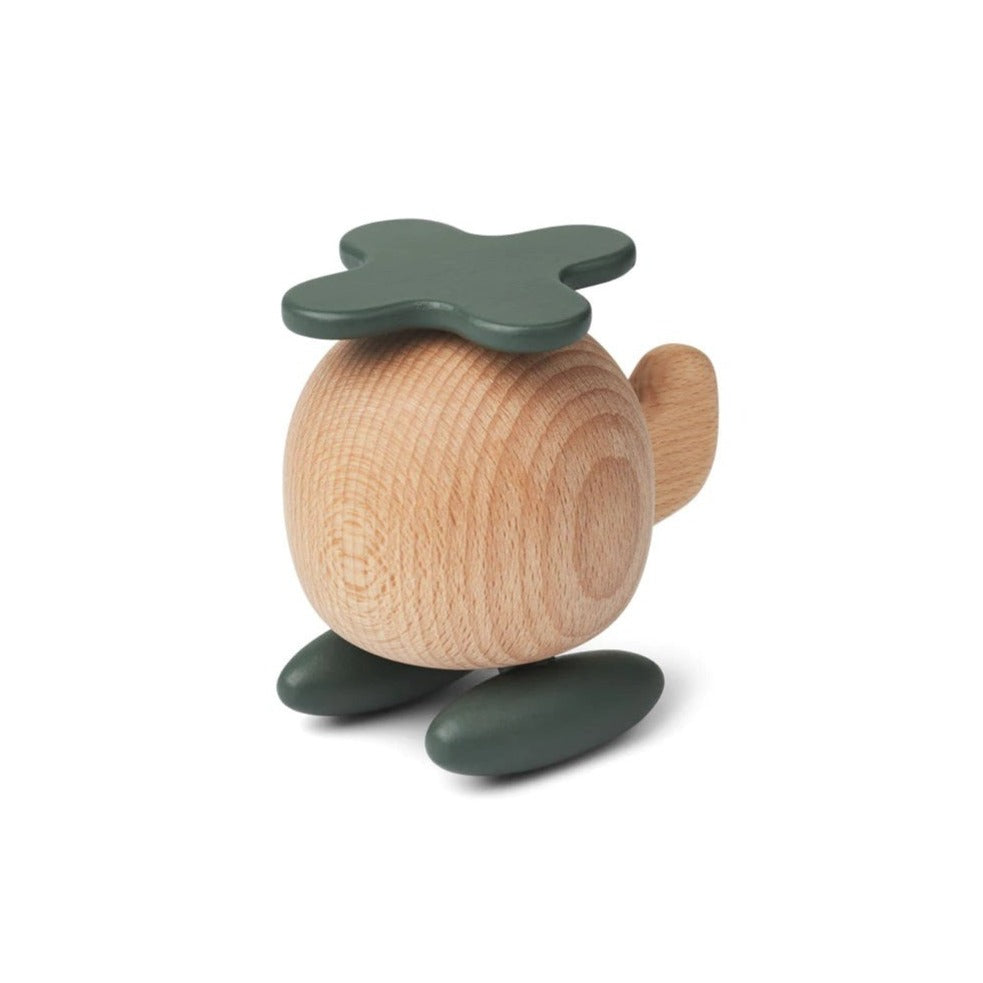 Liewood Leni Wooden Toy Helicopter - Hunter Green