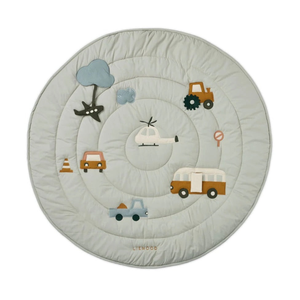 Liewood Gitta Activity Blanket & Playmat - Vehicles/Dove Blue Mix