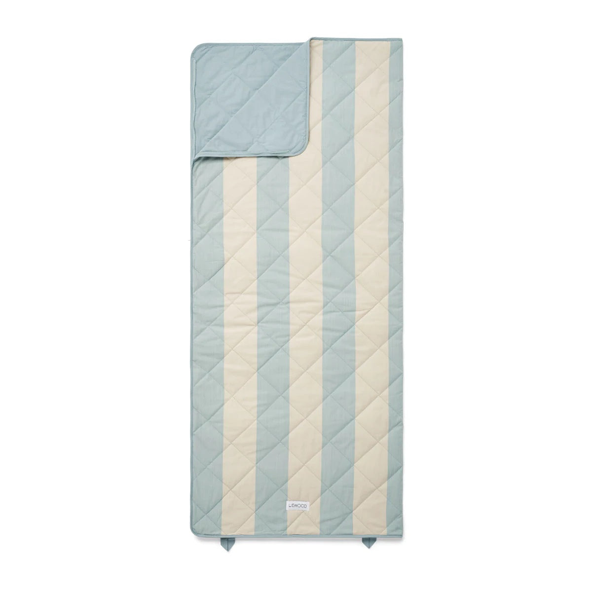 Liewood Aurora Children's Quilted Sleeping Bag - Stripe Sea Blue/Sandy