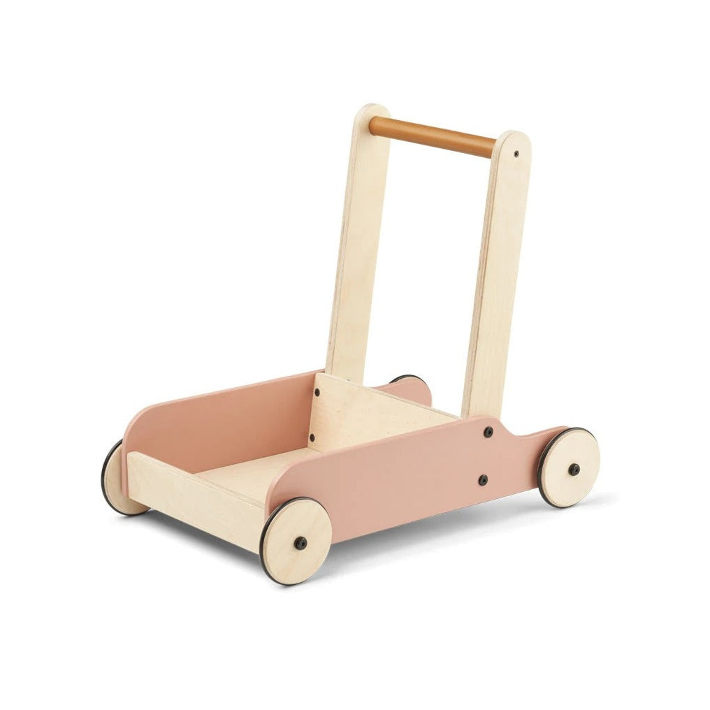 Liewood Bonnie Wooden Push Cart - Tuscany Rose/Golden Caramel Mix