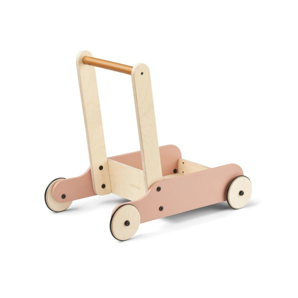 Liewood Bonnie Wooden Push Cart - Tuscany Rose/Golden Caramel Mix
