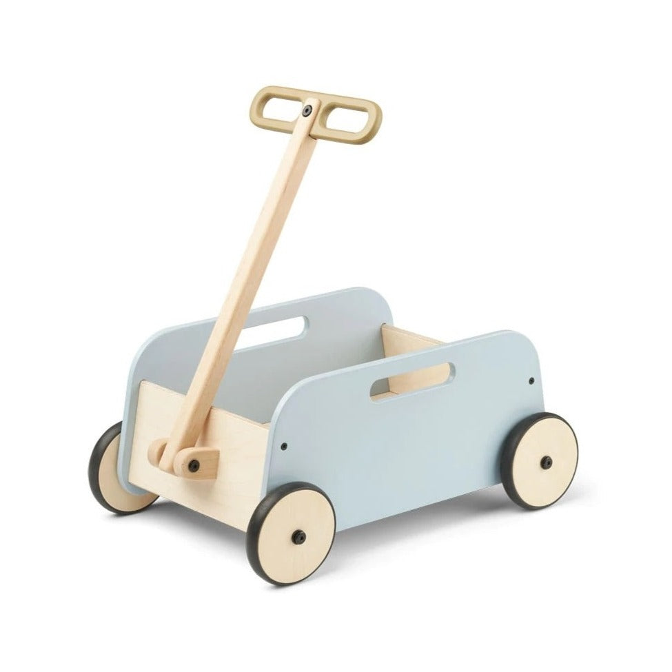 Liewood Tyra Wooden Wagon - Sea Blue/Oat Mix