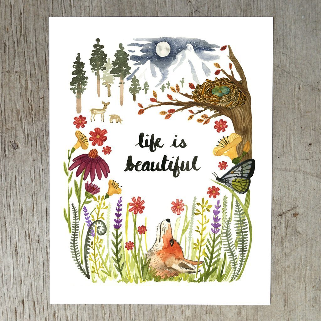Life is Beautiful Art Print by Little Truths Studio | Soren's House