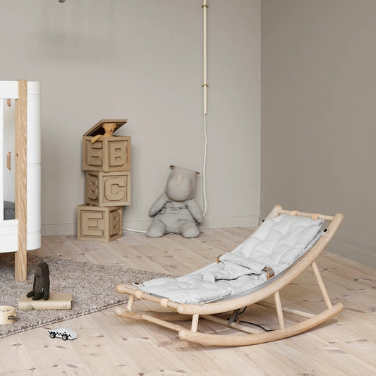 Oliver Furniture Wood Baby & Toddler Rocker - Oak/Grey