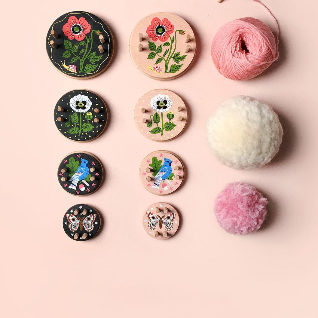 Wooden Small Bird Pom Pom Maker by Pom Maker x Oana Befort - Pink