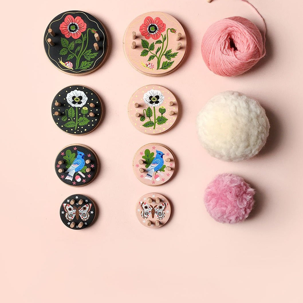 Wooden Extra Small Butterfly Pom Pom Maker by Pom Maker x Oana Befort - Black