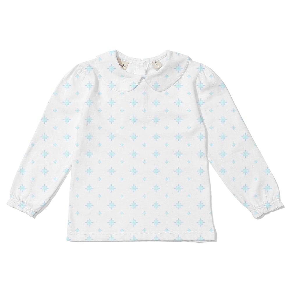 Dotty Dungarees Peter Pan Collar - Snowflake