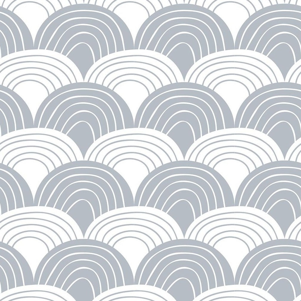 Swedish Linens Fitted Sheets - Rainbows Tranquil Grey (4 Sizes)