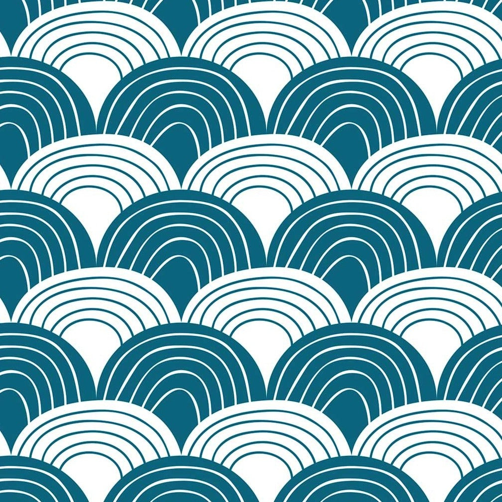 Swedish Linens Fitted Sheets - Rainbows Moroccan Blue (4 Sizes)