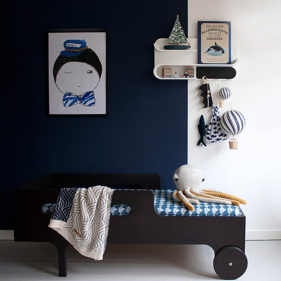 Swedish Linens Fitted Sheets - Rainbows Moroccan Blue (4 Sizes)