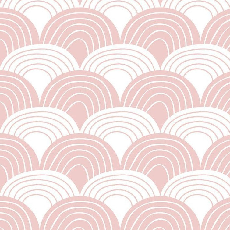 Swedish Linens Fitted Sheets - Rainbows Nudy Pink (4 Sizes)