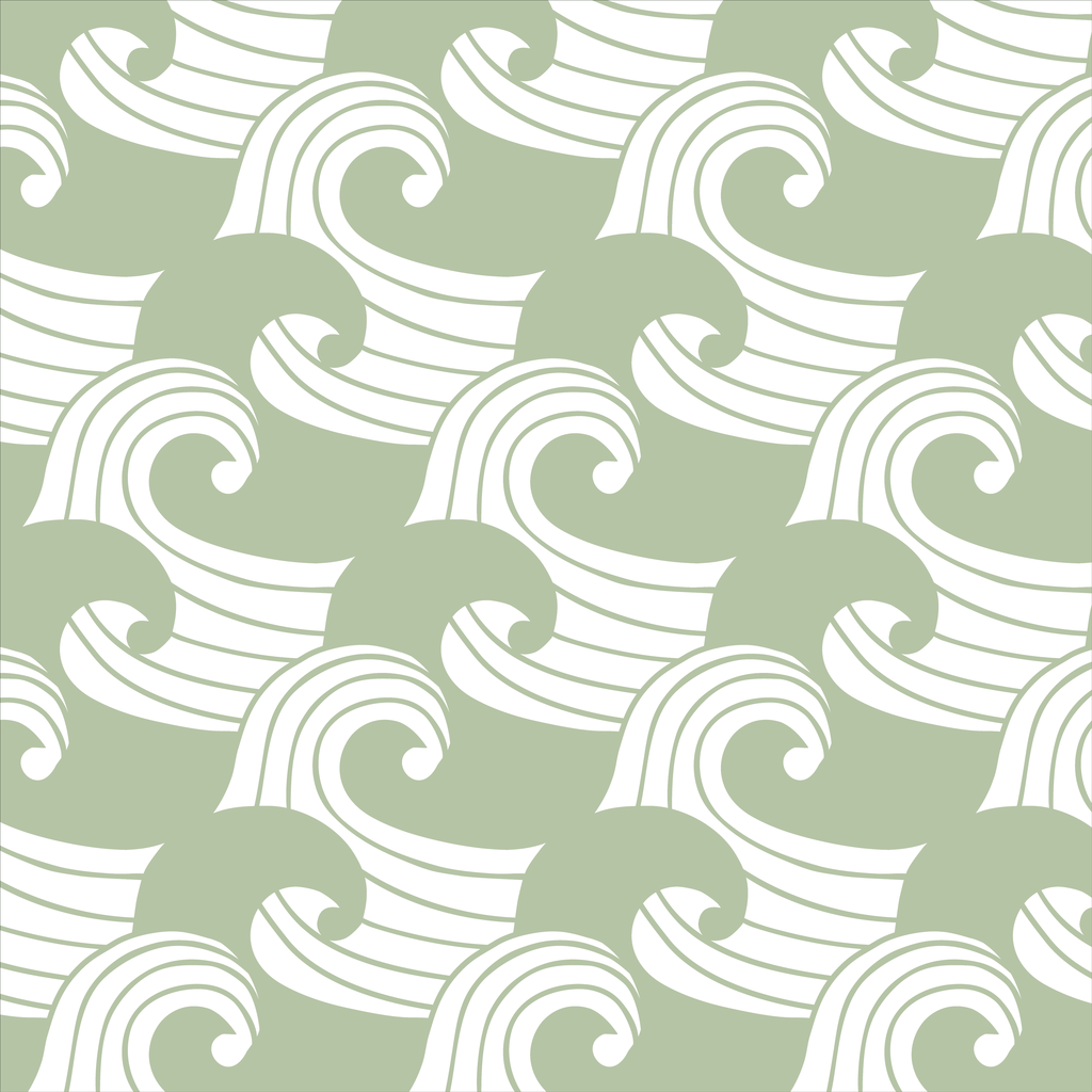 Swedish Linens Fitted Sheets - Waves Sage (4 Sizes)