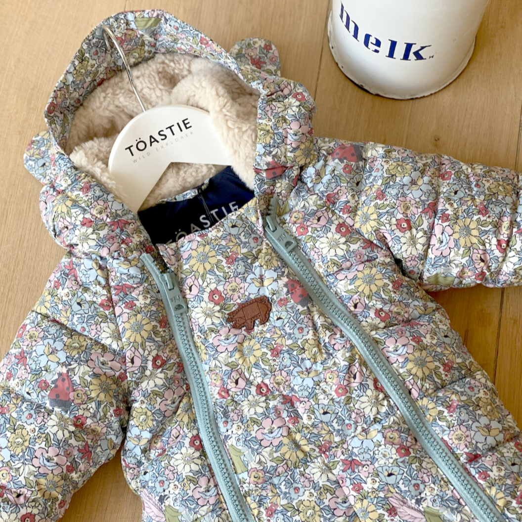 Toastie Kids Quilted Onesie - Wild Blue Rose Garden