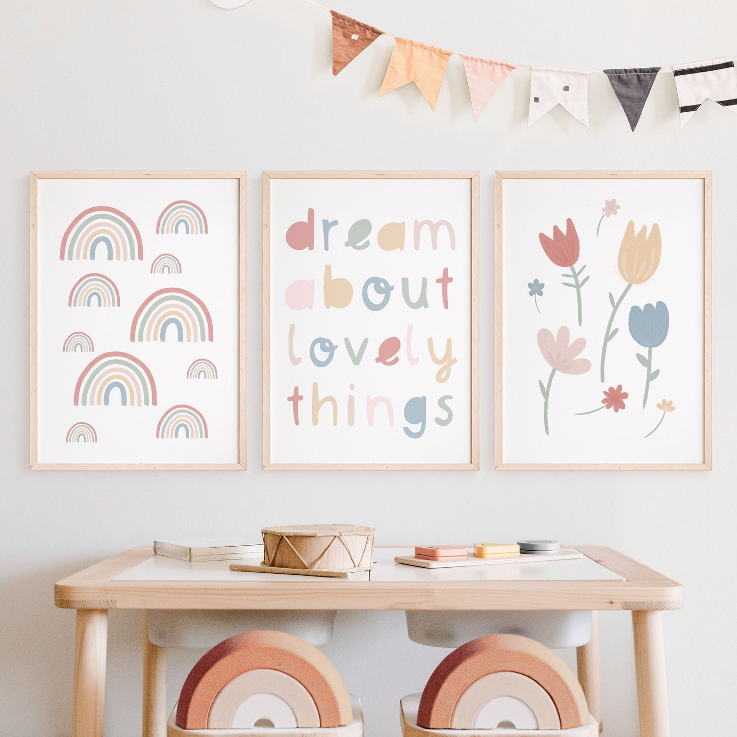 Products Spring Rainbows Art Print By The Little Jones
