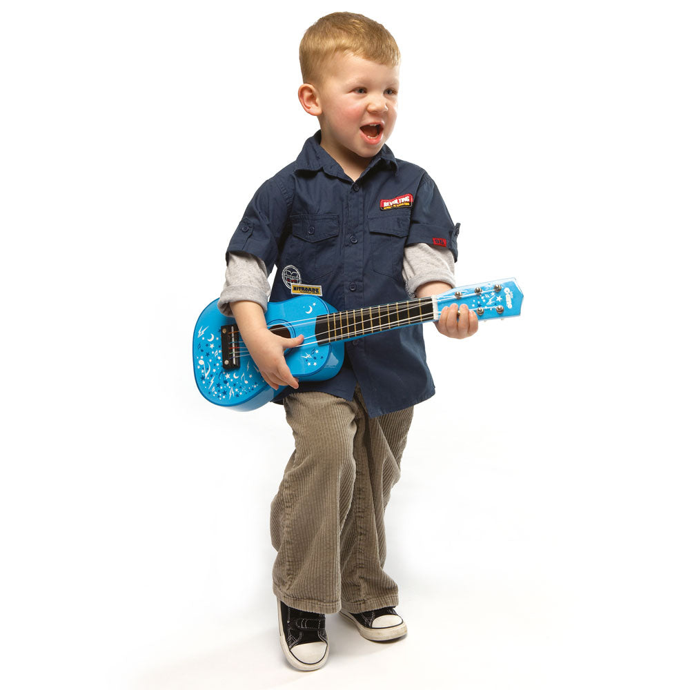 Tidlo Wooden Toy Guitar - Stars/Blue