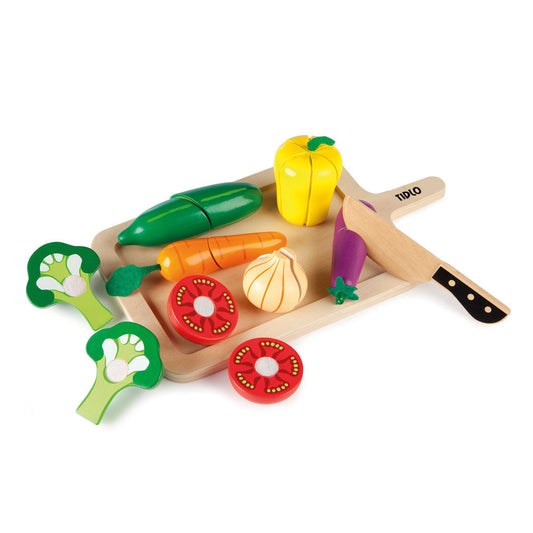 Tidlo Wooden Cutting Vegetables Playset