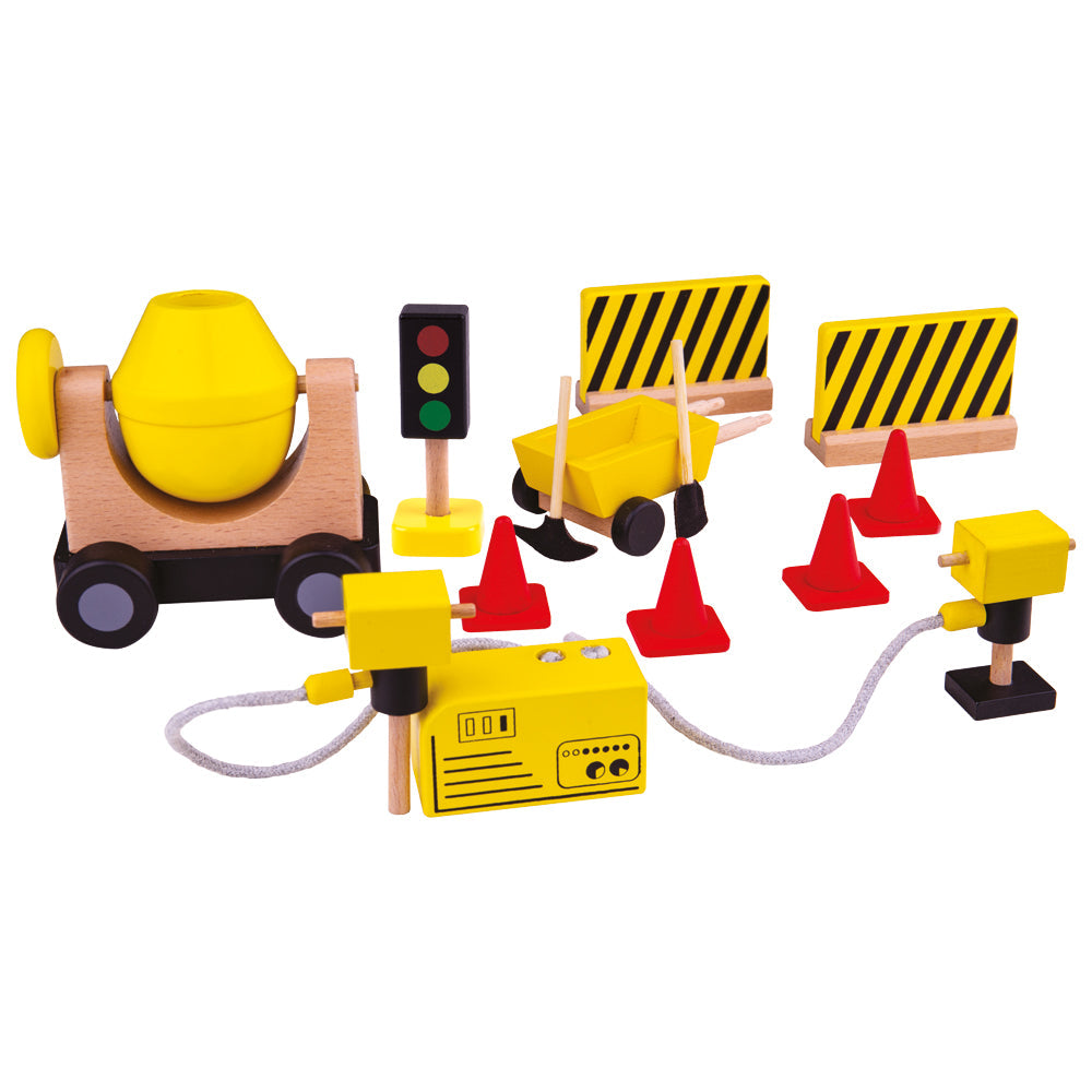 Tidlo Wooden Construction Equipment Play Set