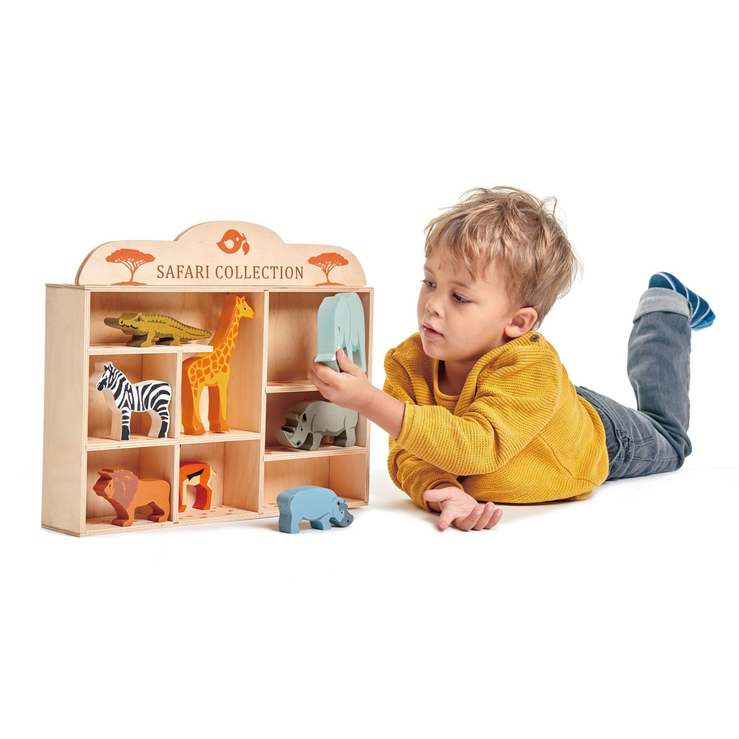 Tender Leaf Toys 8 Safari Animals & Shelf
