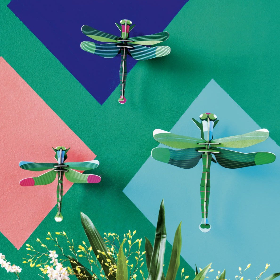 Studio Roof 3D Model Wall Decor - Set of 3 Dragonflies