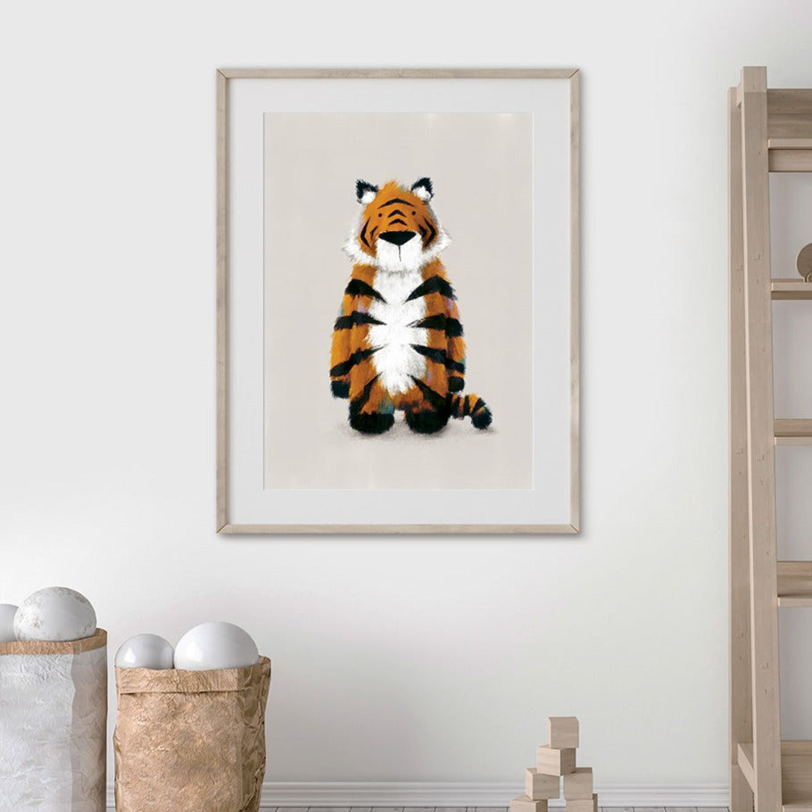 Tigercub Prints Neutral Jungle Tiger Childrens Nursery Print