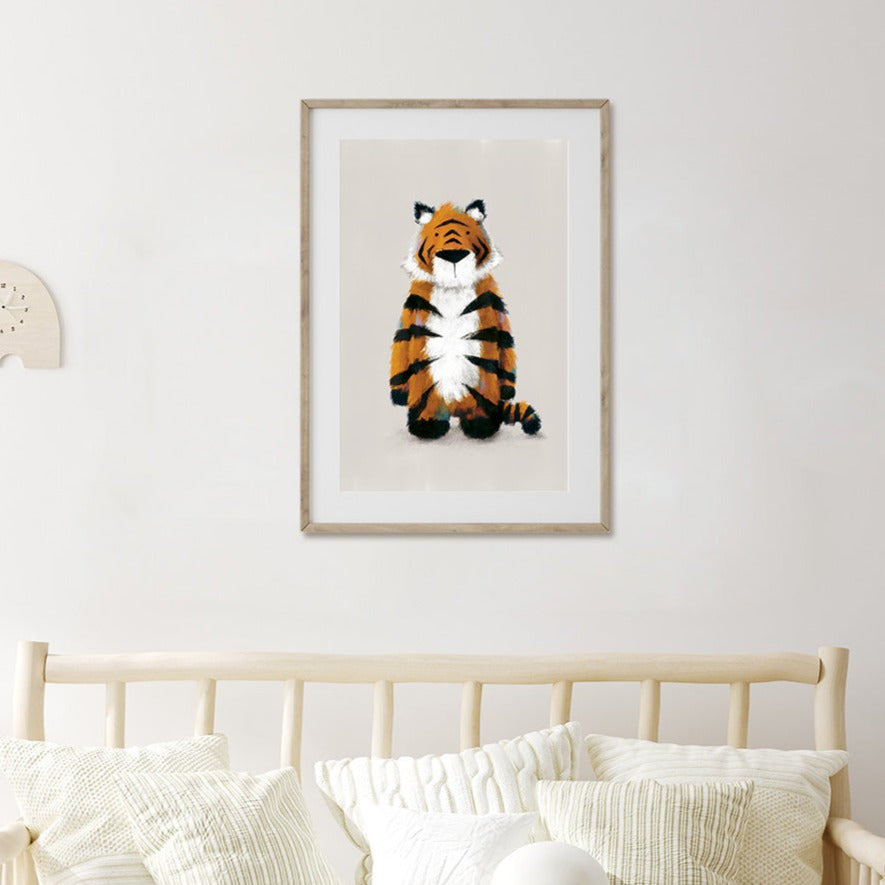Tigercub Prints Neutral Jungle Tiger Childrens Nursery Print