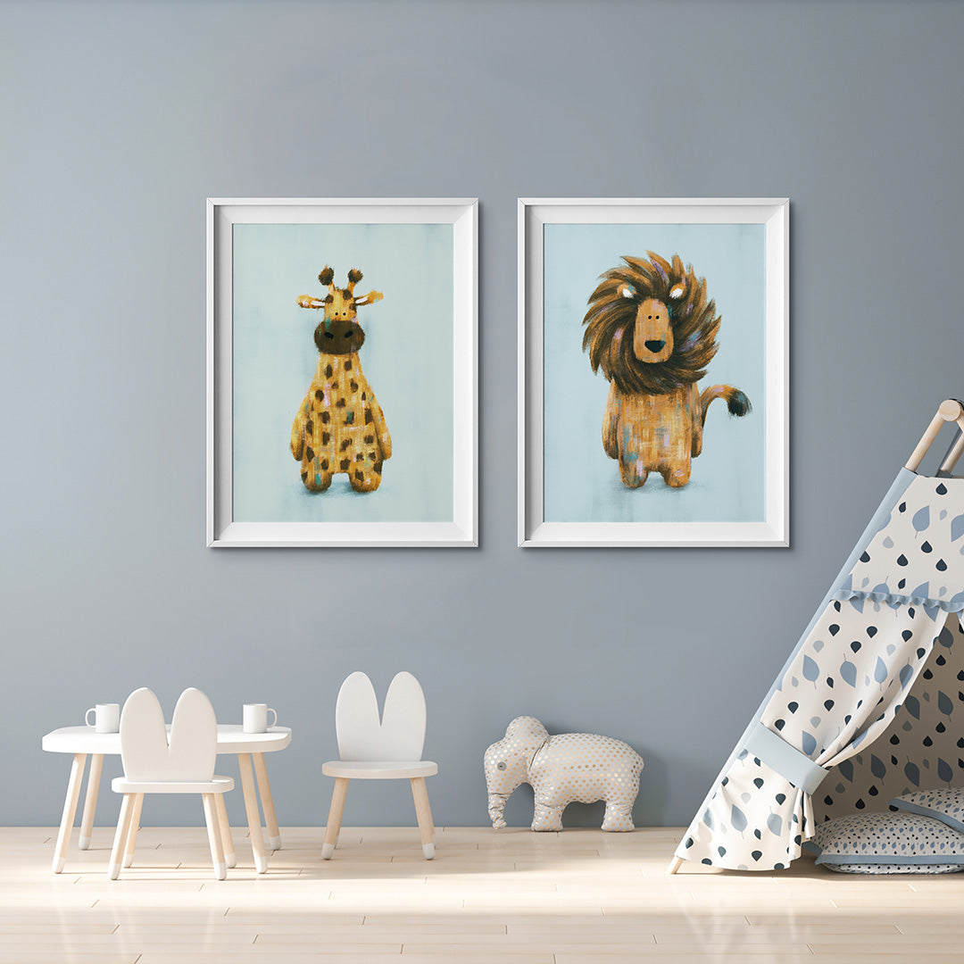 Tigercub Prints Safari Animals Set of 2 Nursery Prints