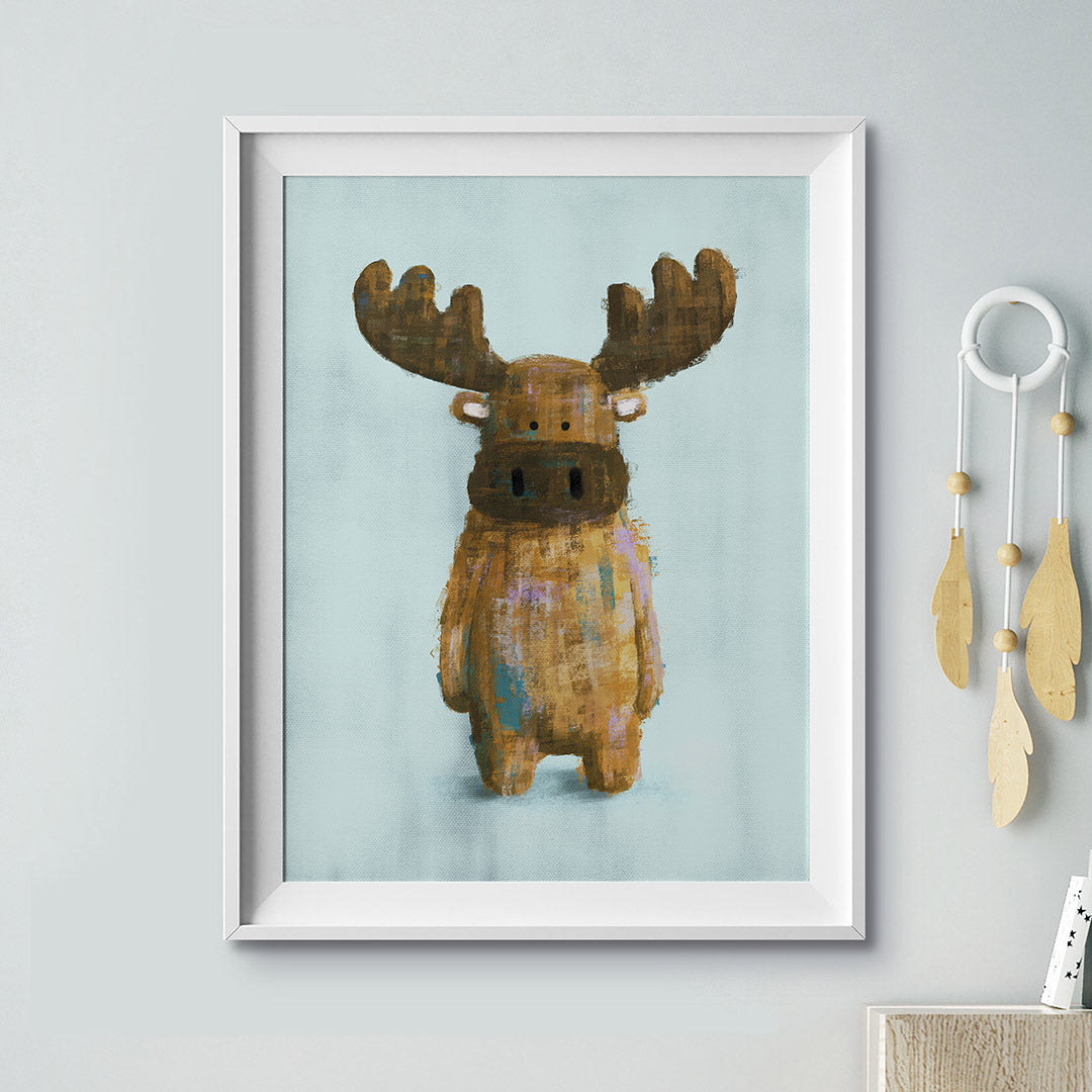 Tigercub Prints Woodland Moose Nursery Print