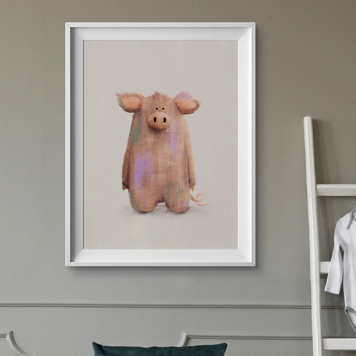 Tigercub Prints Farmyard Pig Nursery Print (3 Sizes Available)