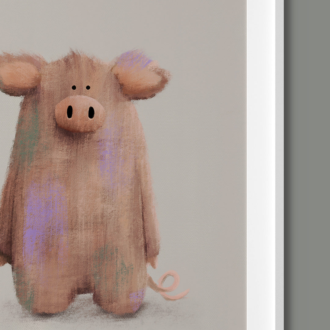 Tigercub Prints Farmyard Pig Nursery Print (3 Sizes Available)