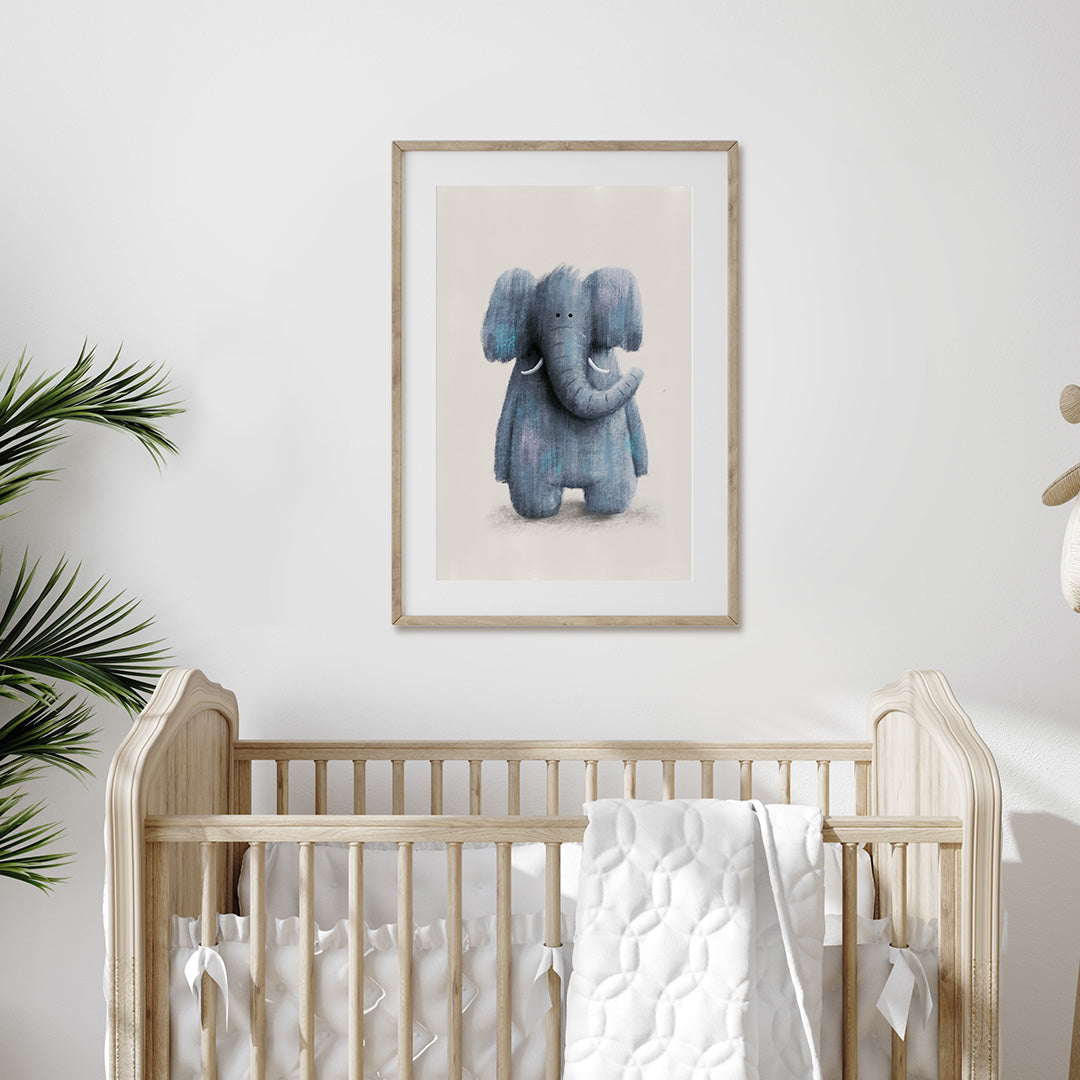 Tigercub Prints Neutral Elephant Safari Nursery Print