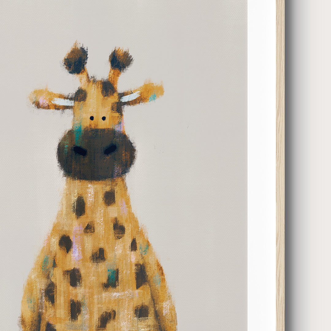 Tigercub Print Neutral Giraffe Safari Nursery Print