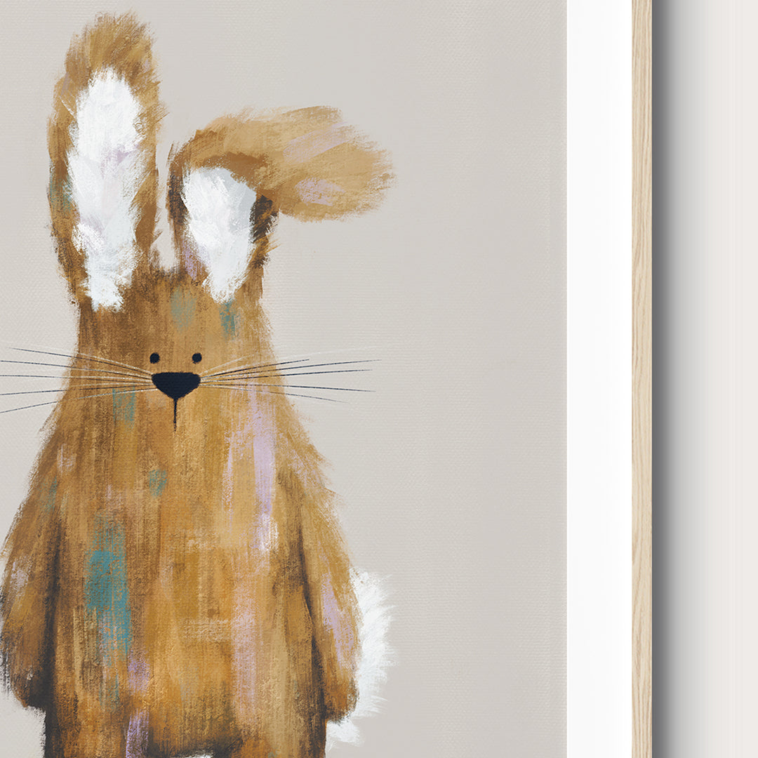 Tigercub Prints Neutral Bunny Woodland Nursery Print (3 Sizes Available)
