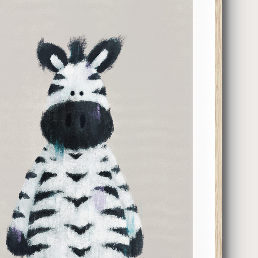 Tigercub Prints Neutral Safari Zebra Nursery Print