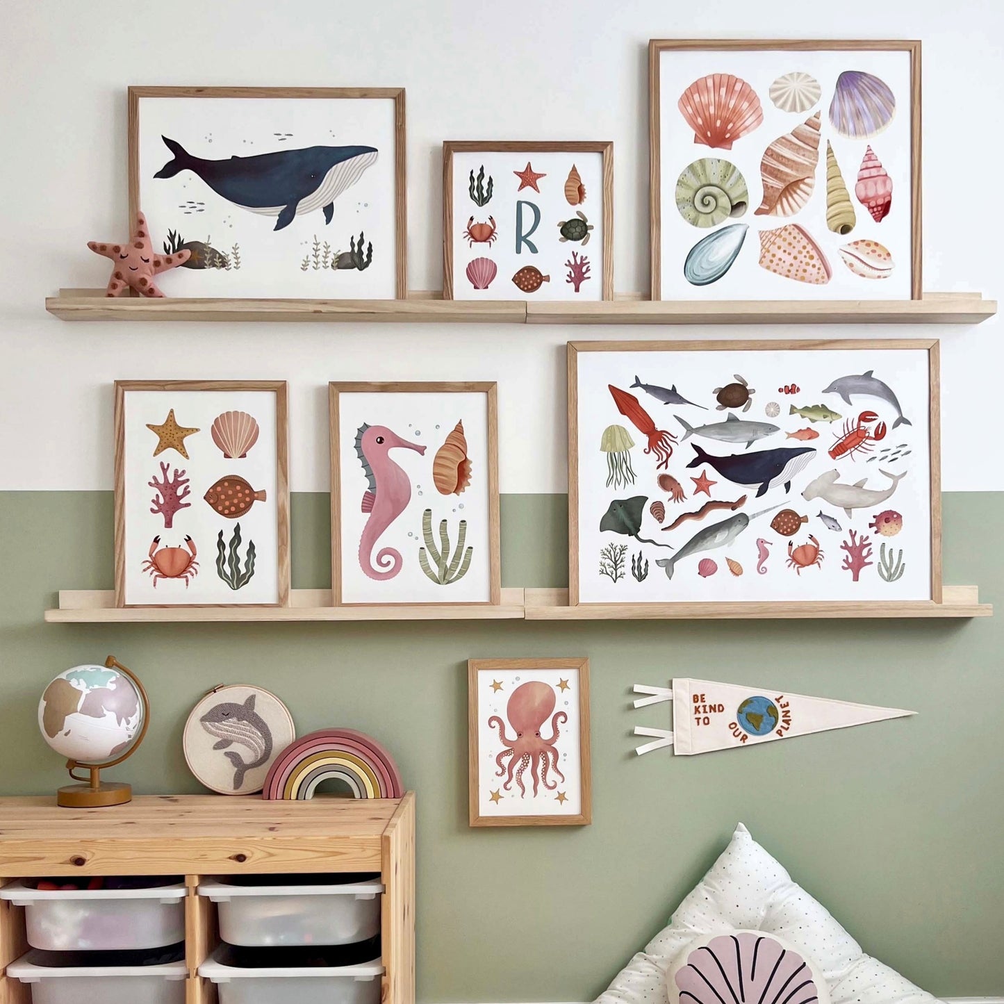 Ocean Life Art Print by Kid of the Village (6 Sizes Available)