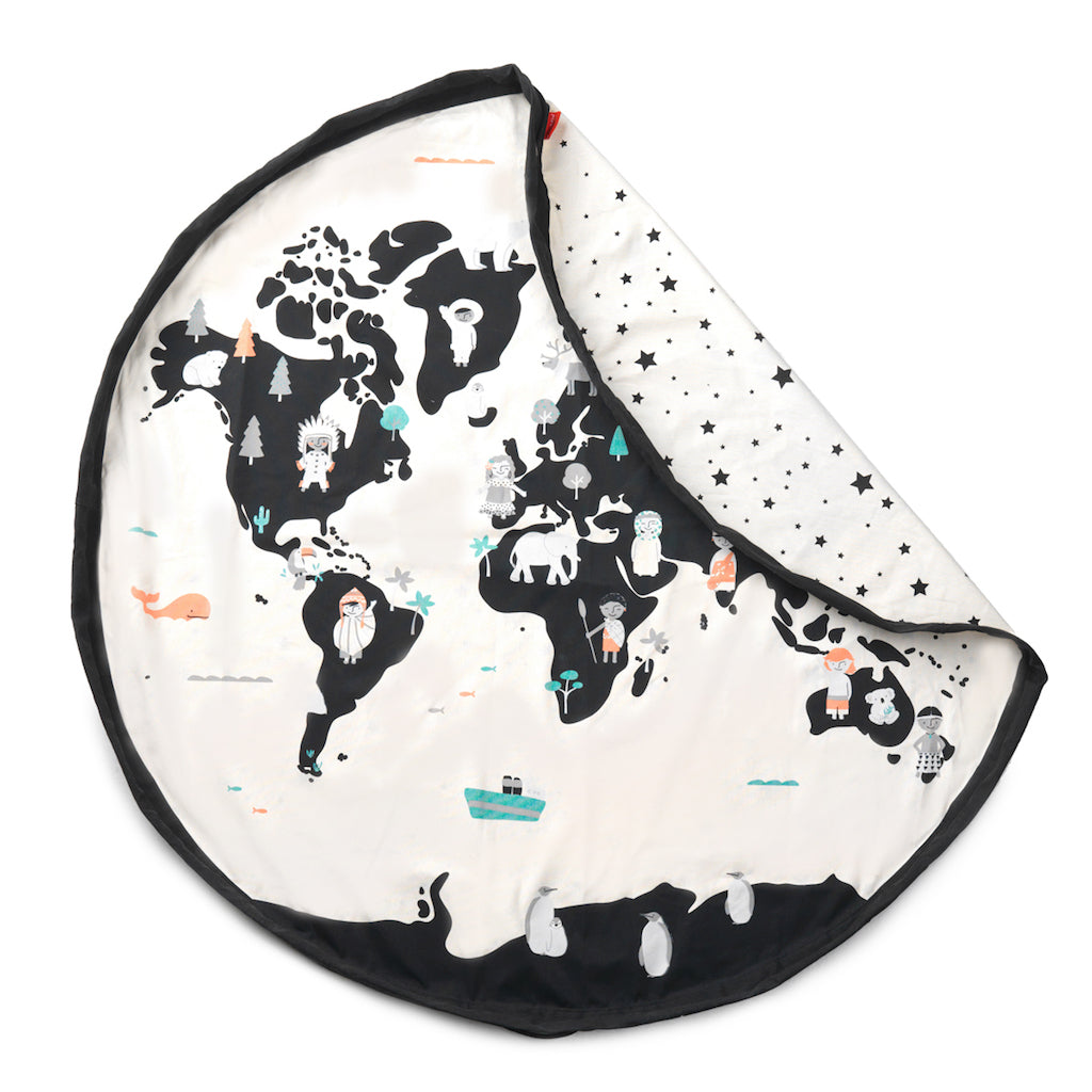 Play & Go World Map Reversible Toy Storage Bag | Soren's House