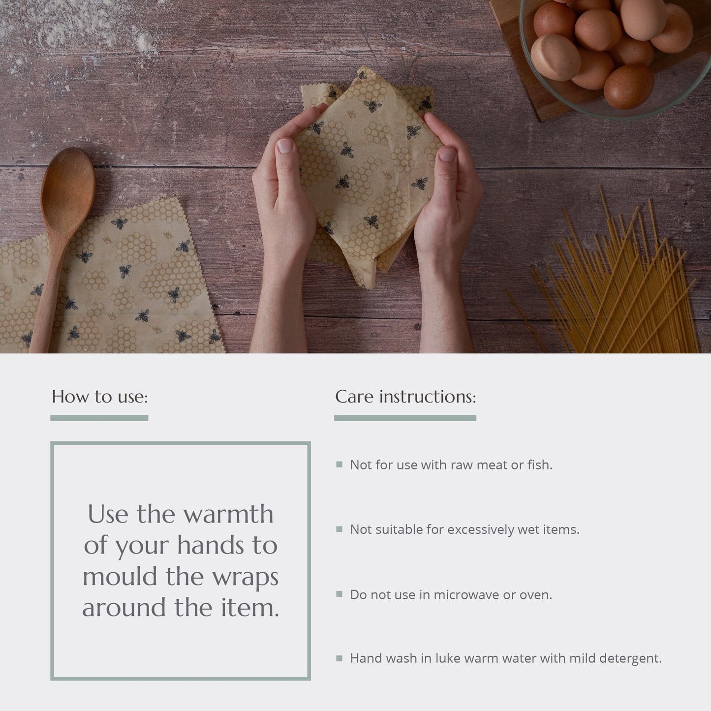 Wild & Stone Beeswax Eco Food Wraps - Animal - 3 Pack