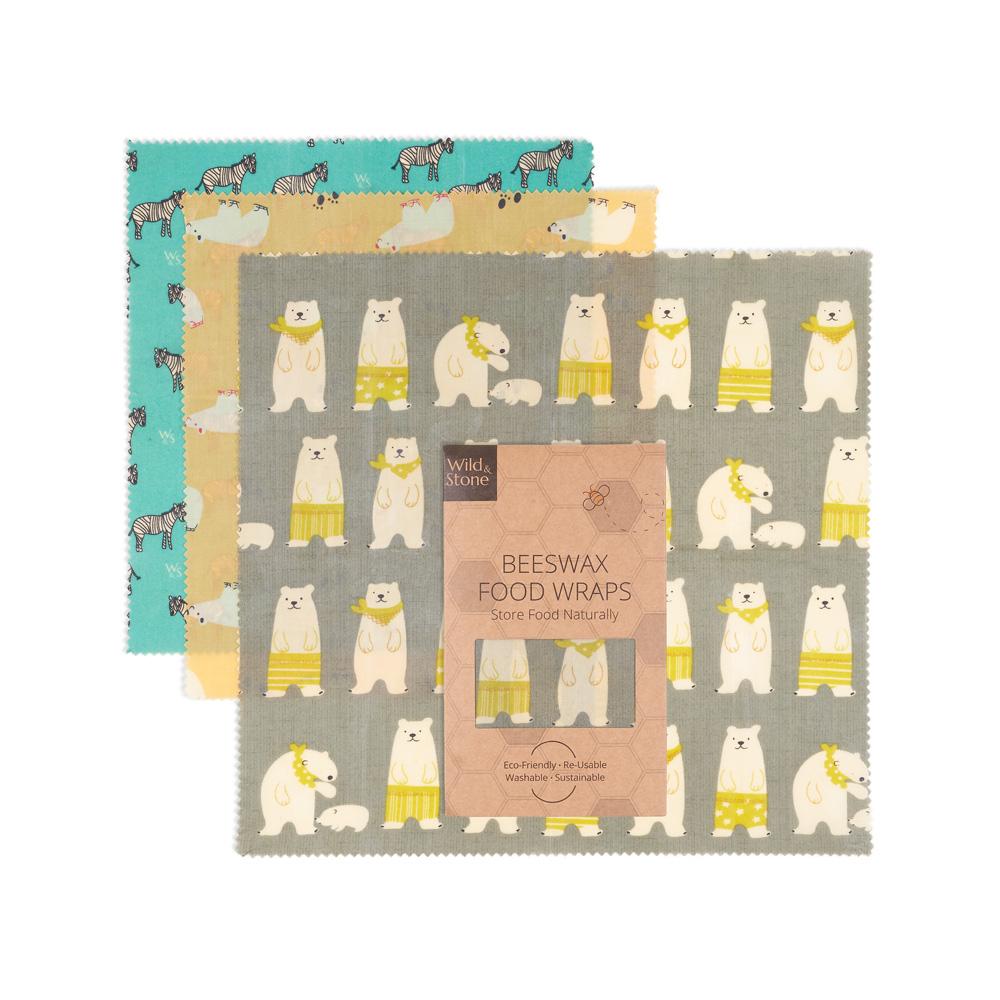 Wild & Stone Beeswax Eco Food Wraps - Animal - 3 Pack