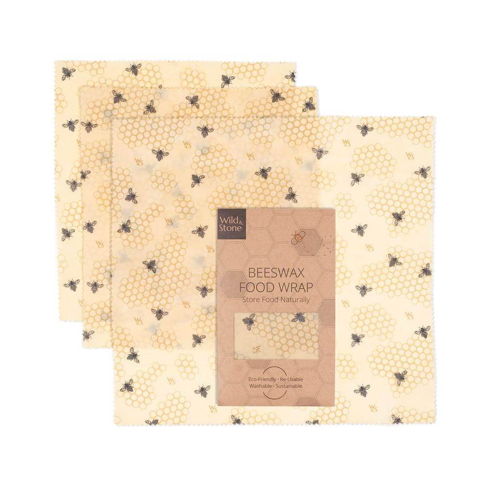 Wild & Stone Beeswax Eco Food Wraps - Honeycomb - 3 Pack