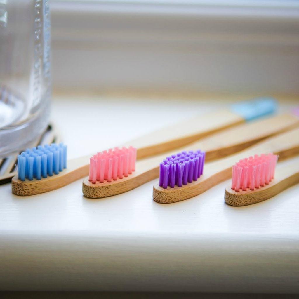 Wild & Stone Children's Bamboo Toothbrush - 4 Pack - Candy