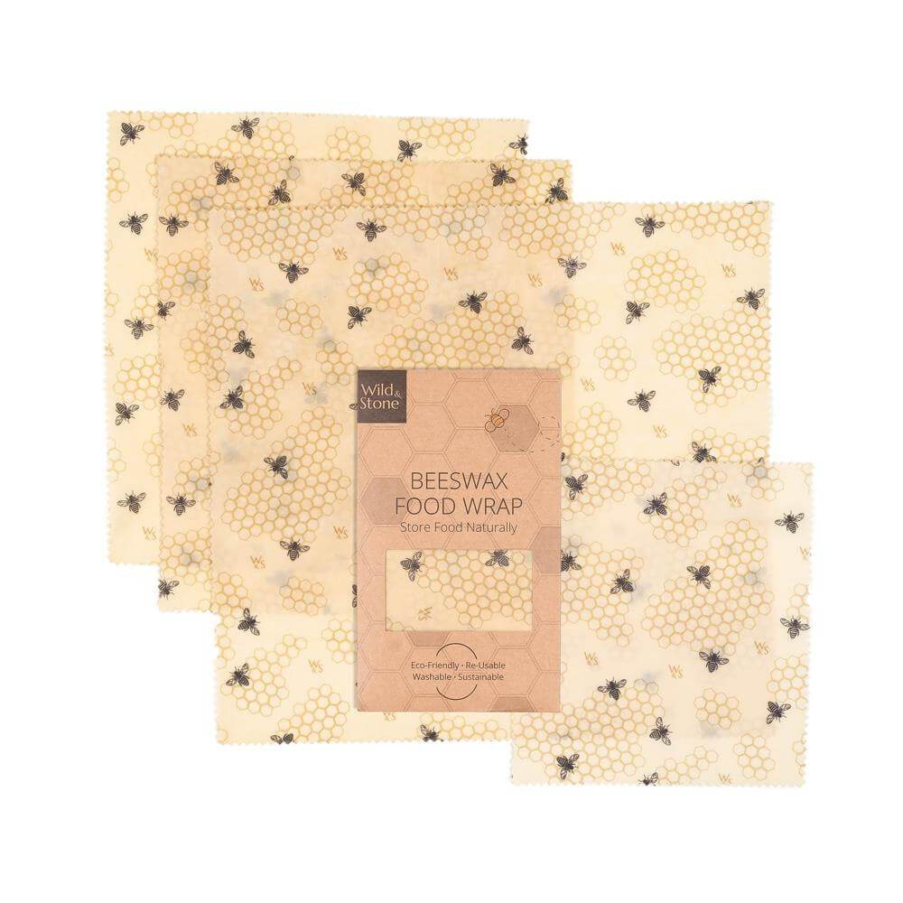 Wild & Stone Beeswax Eco Food Wraps - Honeycomb - 4 Pack