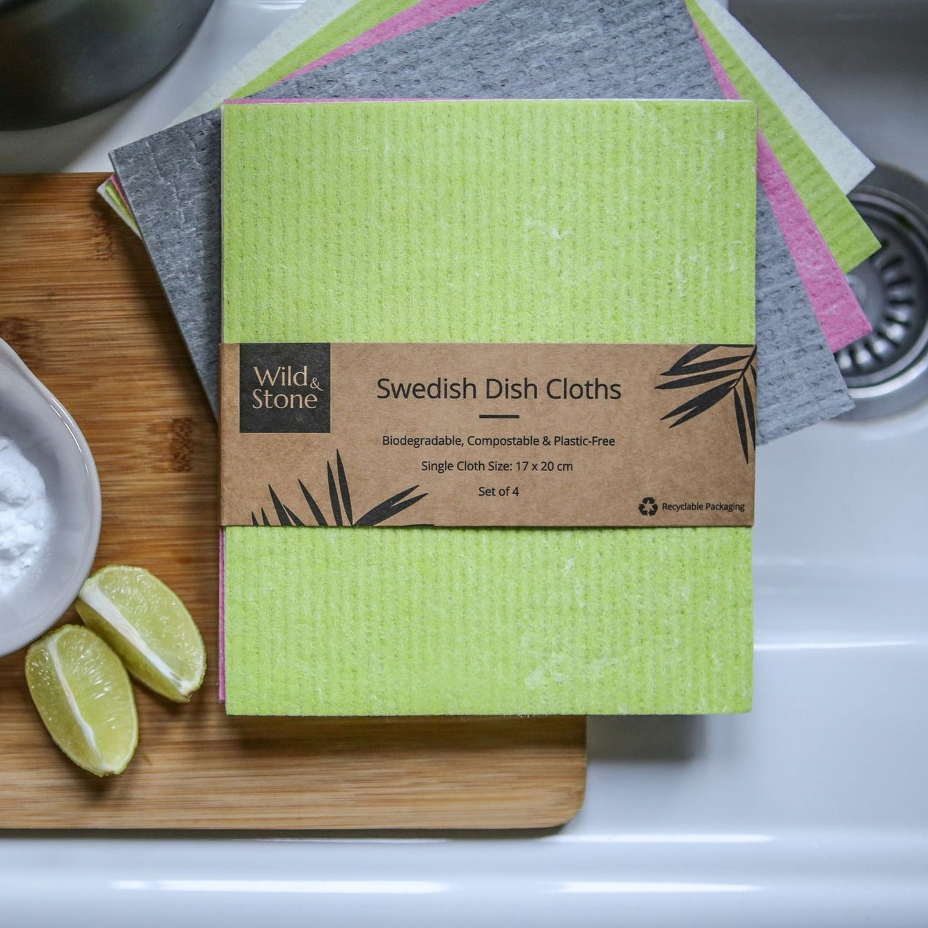 Wild & Stone Compostable Swedish Dish Cloths - Pack of 4